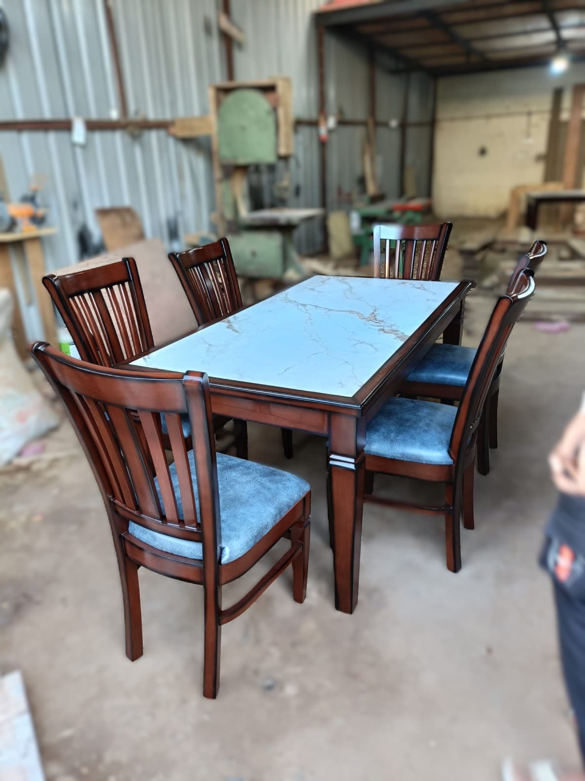 Marble-Top Dining Table