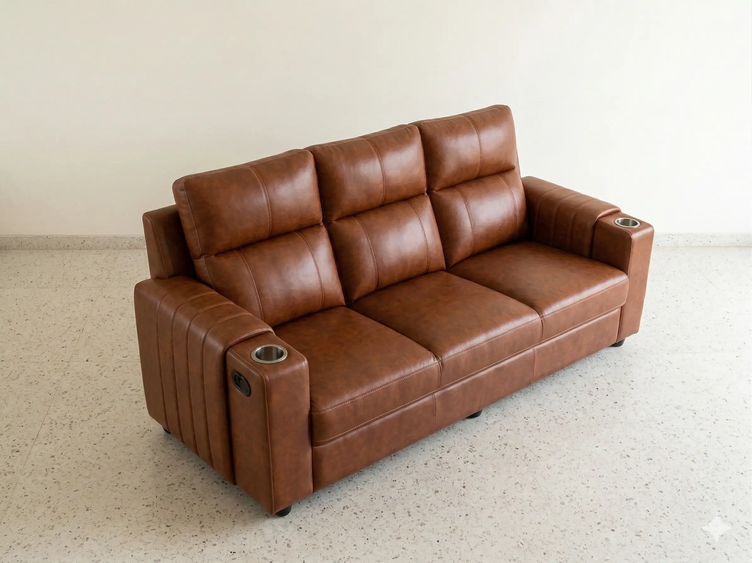 Minimal 3-seater sofa in neutral tones