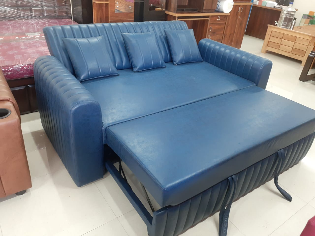 Blue Sofa Cum Bed – Multi-functional & Premium Furniture